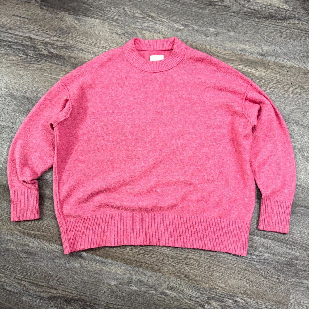 Aerie Pink Oversized Crewneck Sweater Women's Medium